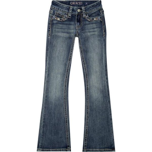 Girls' Grace In LA Horseshoe Bootcut Jeans Med Wash 16