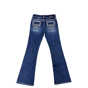 Girls' Grace In LA Steer Original Bootcut Jeans Medium Wash 8