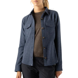 Women's rabbit High Country Wool Long Sleeve Button Up Shirt Large Midnight Blue