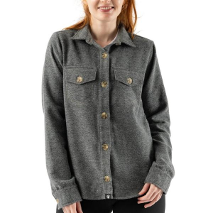 Women's rabbit High Country Wool Long Sleeve Button Up Shirt Small Charcoal