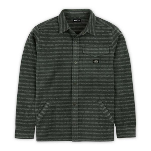 Men's Jetty Concordia Fleece Long Sleeve Button Up Shirt Large Charcoal