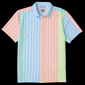 Men's Party Pants Jersey Shore Weekender Woven Button Up Shirt 2XLarge Multi
