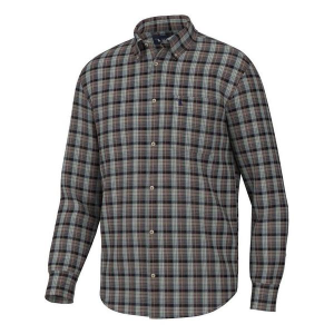 Men's Local Boy Outfitters Grange Long Sleeve Button Up Shirt 2XLarge Charcoal/Navy/Wine
