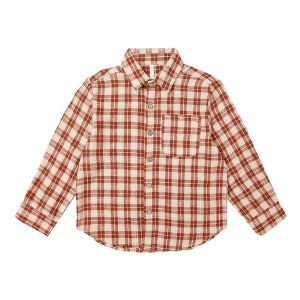 Rylee + Cru Plaid Long Sleeve Button Up Shirt Baby 6/12 mo. Red