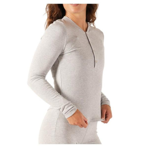 Women's Glyder Curl Up Long Sleeve Henley Large Heather Grey Heather