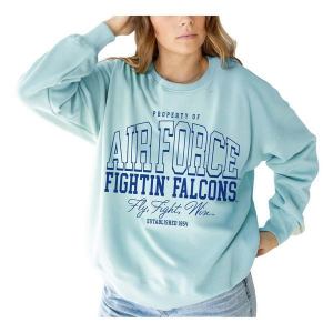 Air Force Falcons Gameday Social Women's Crew XL/2XL Light Blue