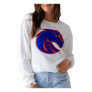 Boise State Broncos Gameday Social Women's Crew Large White