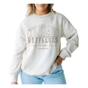 Colorado Buffaloes Gameday Social Women's Crew M/L Oatmeal
