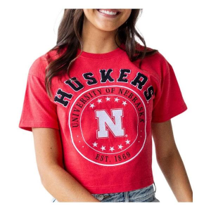Nebraska Cornhuskers Gameday Social Women's Sayler Heavy T-Shirt XLarge Red
