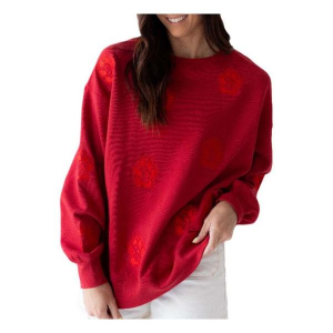 South Dakota Coyotes Gameday Social Women's Crew M/L Red