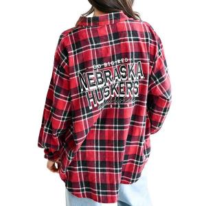 Nebraska Cornhuskers Gameday Social Women's Dunn Dream Button Up Small Red/Black