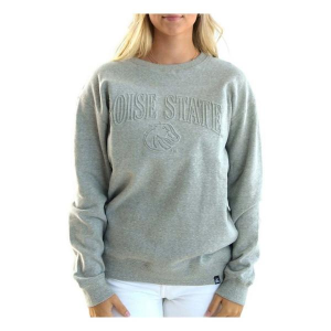 Boise State Broncos Gameday Social Women's Crew Large Heather Grey
