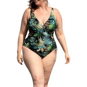 Women's Ingear Surplice Wrap One Piece Swimsuit Plus 20W Rain Forest