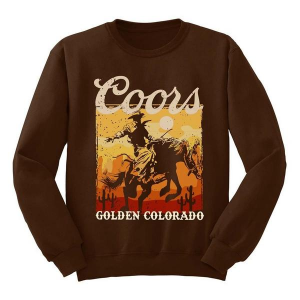 Men's Trau and Loevner Coors Golden Colorado Crewneck Sweatshirt Small Dark Brown