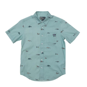 Kids' Salty Crew Woven Button Up Shirt Medium Seaside