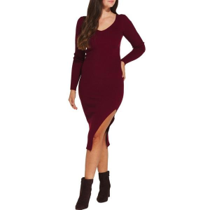Women's DRESS FORUM Slit Midi Dress Small Sangria