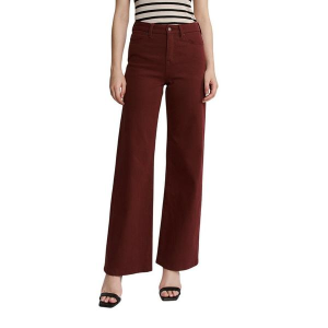 Women's Mica Denim High Rise Wide Leg Pants 25 Burgundy Capri