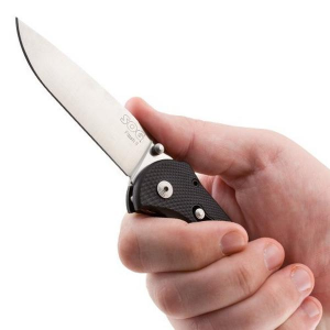 SOG Flash II Satin Drop Point Assisted Folding Black Pocket Knife