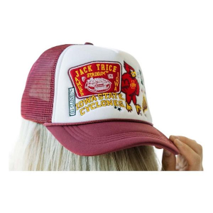 Iowa State Cyclones Gameday Social Women's Patch Layer Adjustable Hat One Size White/Maroon