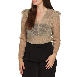 Women's DRESS FORUM Shimmer Bodysuit Small Gold
