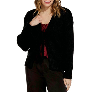 Women's Le Lis Cardigan Tie Front Large Black