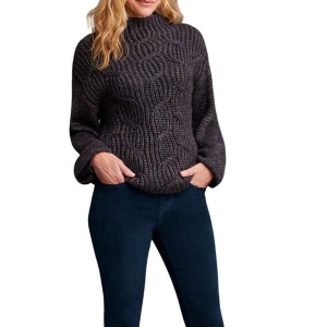 Women's Tribal Pullover Sweater Oversized XSmall Black