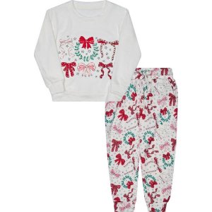 Girls' Fornia Lounge Pajama Set Baby 18 mo. White Bows