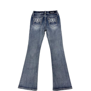 Girls' Grace In LA Embroidered Yoke Original Bootcut Jeans Medium 7