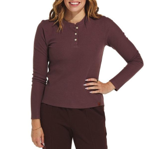 Women's Fundamental Coast PCH Waffle Knit Long Sleeve Henley XLarge Anise