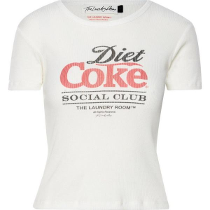 Women's The Laundry Room Diet Coke Social Club Crop Top Medium White