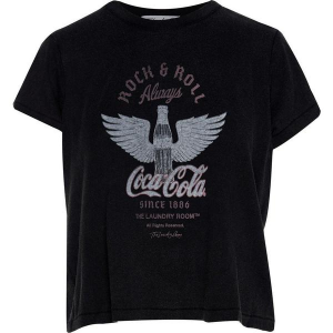 Women's The Laundry Room Rock & Roll Always Coca Cola T-Shirt Small Black Snow