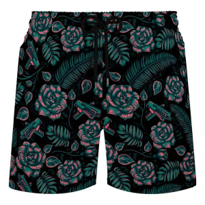 Men's Retro Rifle Shotgun Safari Shorts 3XLarge Black