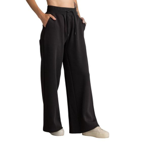 Women's LIV Outdoor Isla Double Jersey Wide Leg Pants Medium Meteorite Black