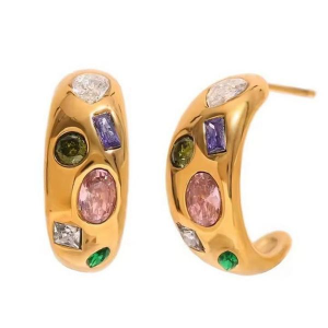 LINNY CO Britton Hoop Earrings Gold/Multi