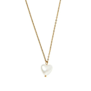LINNY CO Willa Pearl Heart Necklace