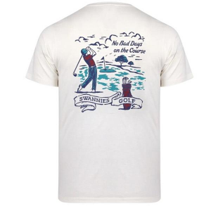 Men's Swannies Golf Swing T-Shirt Medium Vintage White