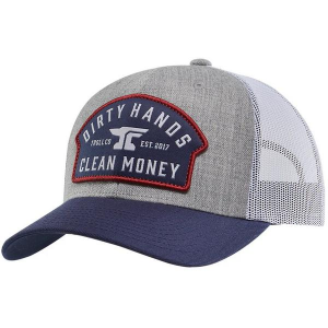 Troll Co. Clothing DHCM Patch Curved Brim Trucker Work Snapback Hat One Size Grey/Navy