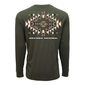 Men's Hooey El Dorado Long Sleeve T-Shirt Large Green