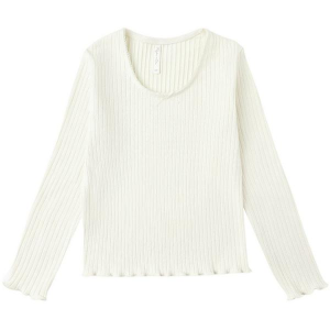 Girls' Rylee + Cru Ribbed Long Sleeve Shirt 4/5 Ivory