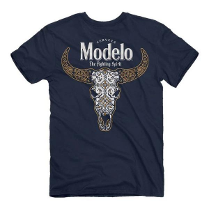 Men's Jedco Modelo Cow Skull T-Shirt Large Navy