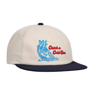 Men's Free Fly Cold Ones Snapback Hat One Size Bone/Navy