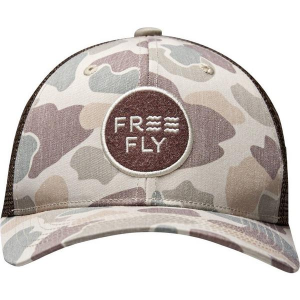 Men's Free Fly Camo Trucker Snapback Hat One Size Vintage Camo