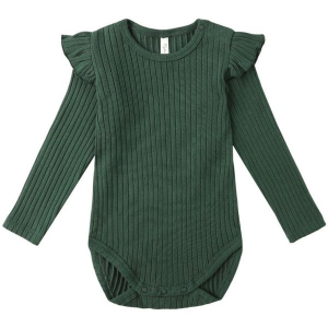 Girls' Rylee + Cru Shoulder Ruffle Onesie Baby 18/24 mo. Green
