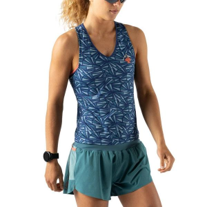 Women's rabbit EZ Vee Perf V-Neck Running Tank Top XLarge Midnight Sail Shard