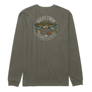 Men's Salty Crew Jimmy Long Sleeve T-Shirt Medium Dusty Olive