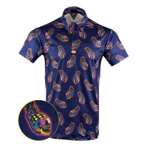 Men's Retro Rifle Numbskull Blue Polo Large Navy
