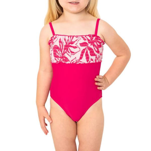 Girls' Janela Bay Smocked One Piece Swimsuit Toddler 5T Pink Palm