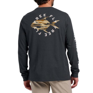 Men's Free Fly Sandy Island Camo Permit Long Sleeve T-Shirt Medium Black Sand