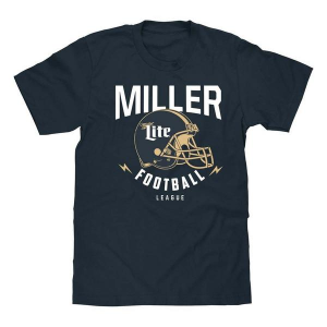 Men's Trau and Loevner Miller Lite Football T-Shirt Medium Navy