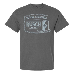 Men's Brew City Busch Light Rodeo Roping T-Shirt Small Charcoal